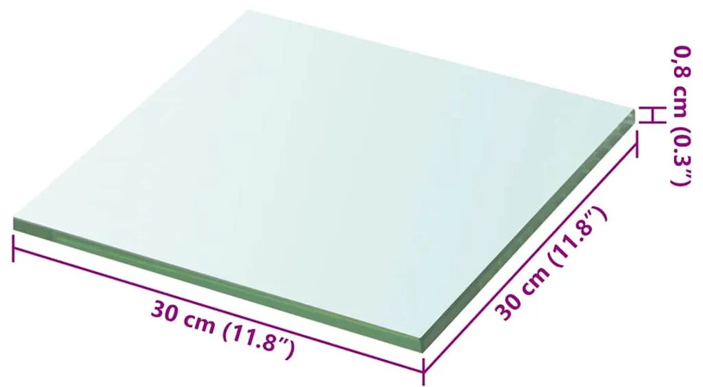 vidaXL Ράφι Πάνελ Διάφανο 30 x 30 εκ. Γυάλινο