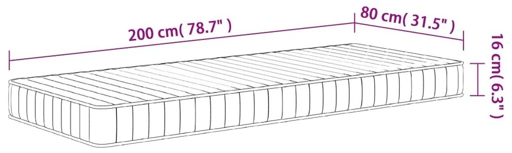 Στρώμα Αφρού Medium Soft 80x200 εκ. - Λευκό