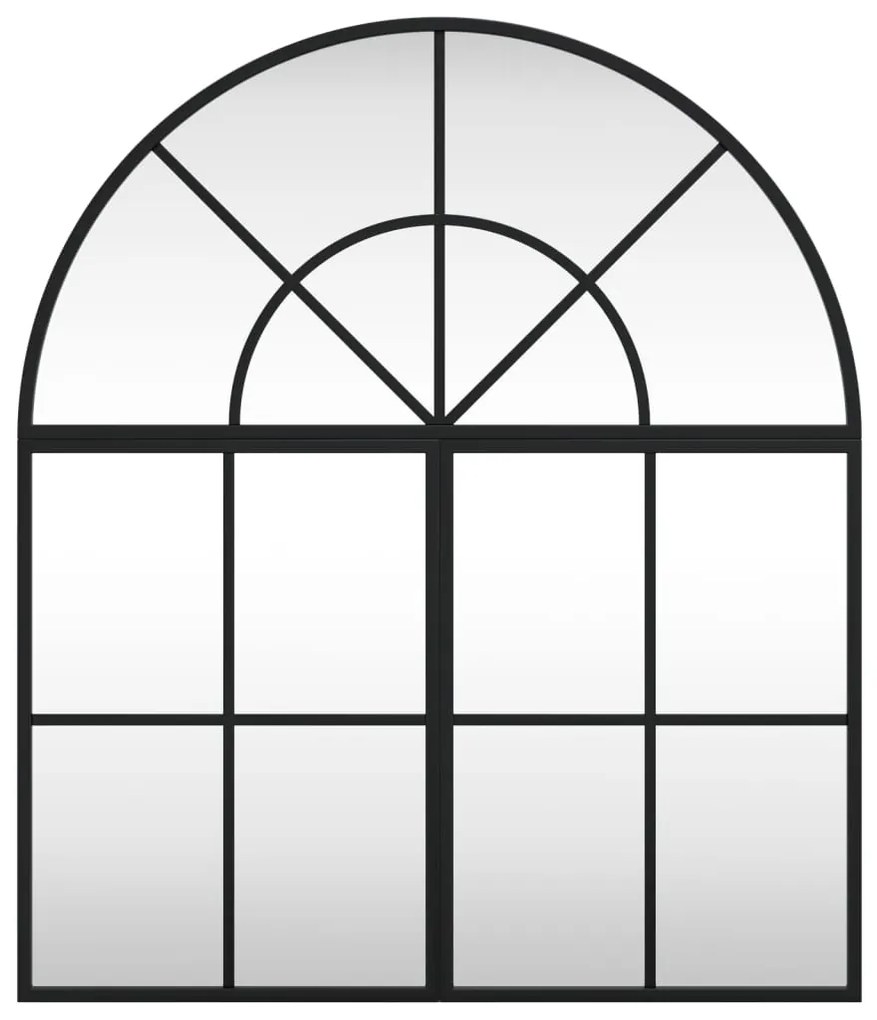 vidaXL Καθρέφτης Τοίχου Αψίδα Μαύρος 60 x 70 εκ. από Σίδερο