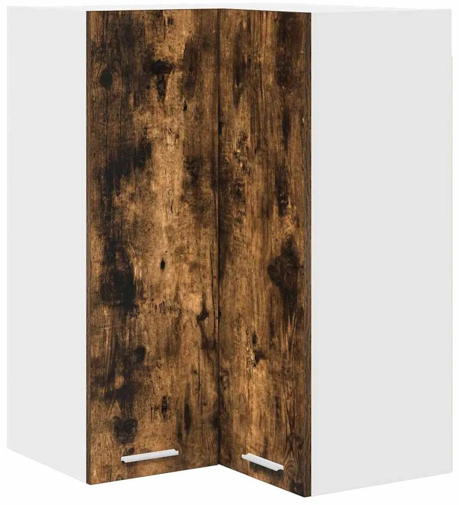 vidaXL Κρεμαστό ντουλάπι με αποθήκευση Riga Καπνιστός Δρυς και Λευκό