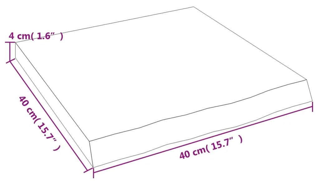 Ράφι Τοίχου Σκούρο Καφέ 40x40x(2-4) εκ. Επεξ. Μασίφ Ξύλο Δρυός 363750