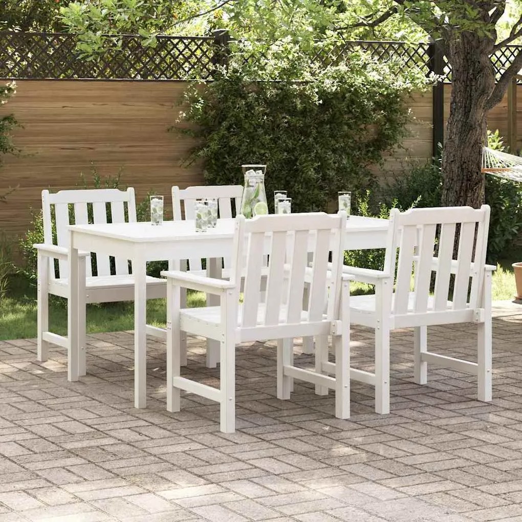 vidaXL 4 Καρέκλες Κήπου , λευκές, 65,5x55,5x88 εκ., από HDPE.