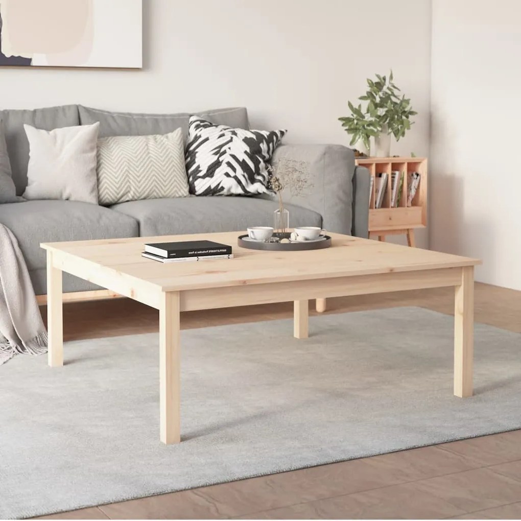 vidaXL Τραπεζάκι Σαλονιού Γκρι 100x100x40 εκ. από Μασίφ Ξύλο Πεύκου