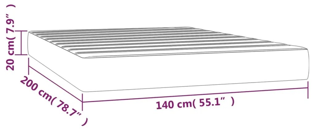 Στρώμα με Pocket Springs Κρεμ 140x200x20 εκ. Υφασμάτινο - Κρεμ