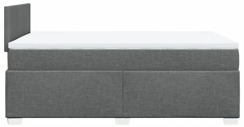 vidaXL Κρεβάτι Boxspring με Στρώμα Σκούρο Γκρι 120x200 εκ. Υφασμάτινο