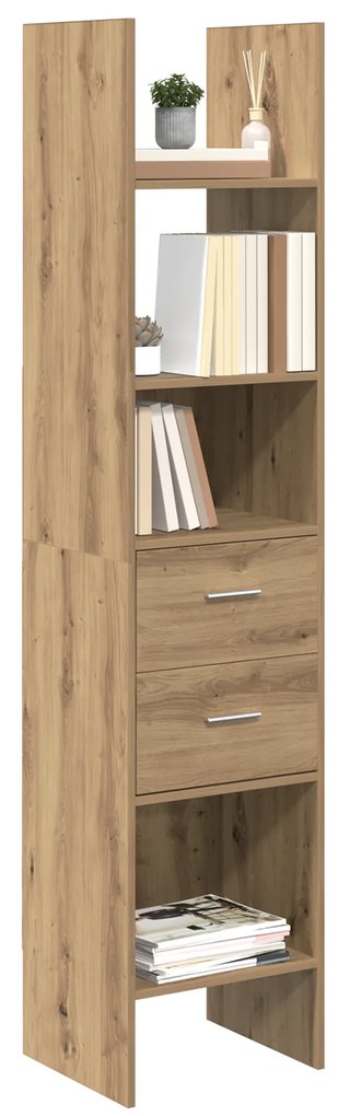 vidaXL Βιβλιοθήκη artisan δρυς 40 x 35 x 180 εκ. Επεξεργασμένο ξύλο