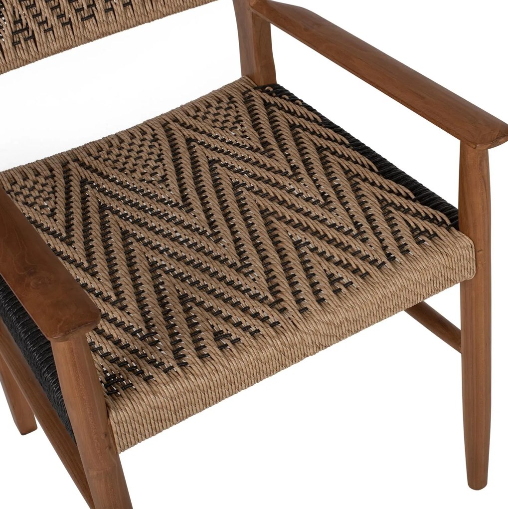 Καρέκλα-Πολυθρόνα Τραπεζαρίας C9383.01 Ξύλο Teak και Συνθετικό Σχοινί 57x66x86Yεκ. 57x66x86 εκ.