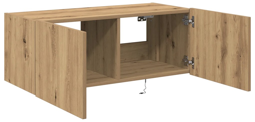 vidaXL Ντουλάπα TV με Φώτα LED Artisan Oak 80x35x31 εκ.