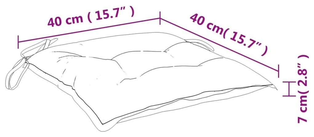 Μαξιλάρια Καρέκλας Κήπου 6 τεμ. Μπορντό 40x40x7 εκ. Υφασμάτινα - Κόκκινο