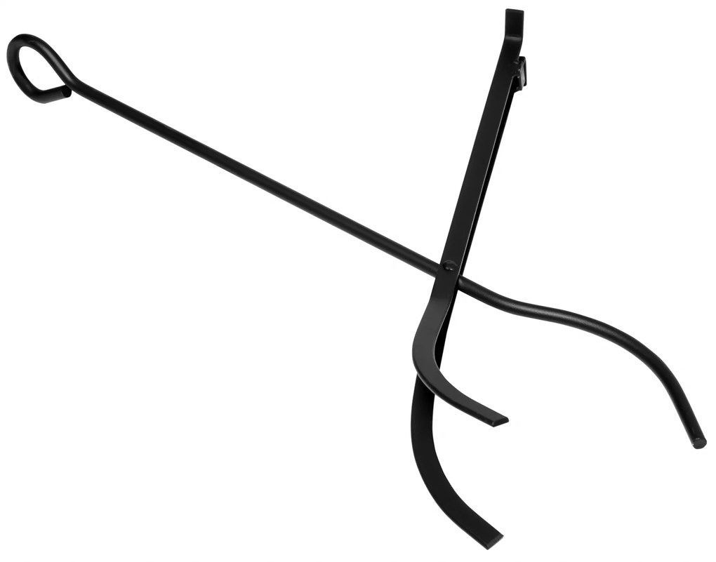 Outsunny Σταντ για Ξύλα Τζακιού, Ράφι Ξύλων, 2 Επίπεδα, Εργαλεία Τζακιού, έως 100 kg, Ατσάλι, Μαύρο, 40 x 30 x 74,5 cm