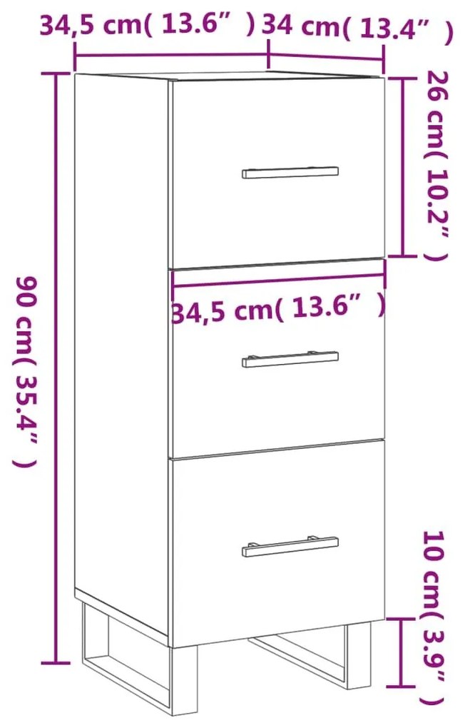 Ντουλάπι Καπνιστή Δρυς 34,5 x 34 x 90 εκ. Επεξεργασμένο Ξύλο - Καφέ