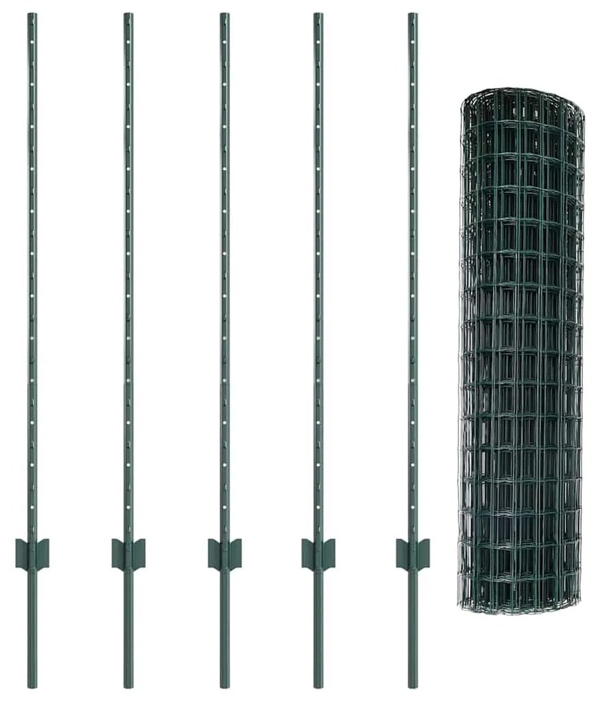 vidaXL Τεντώτο με στήριγμα Πράσινο 1,2 x 10 m Ατσάλι