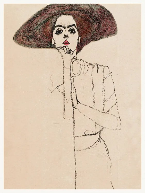 Αναπαραγωγή Brunette Woman, Egon Schiele