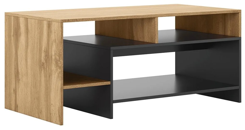 Ορθογώνιο Τραπεζάκι Σαλονιού Ξύλινο ONIX Appalachian Oak/Ανθρακί Μ120xΠ53xΥ60εκ.