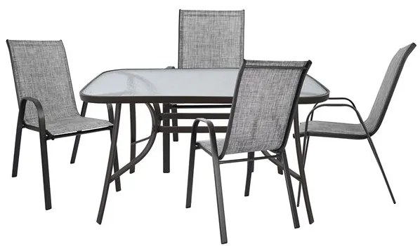 ΣΕΤ ΤΡΑΠΕΖΑΡΙΑ 5ΤΜΧ ΜΕ 4 ΚΑΡΕΚΛΕΣ ΚΑΙ ΤΡΑΠΕΖΙ 120Χ70 ΓΚΡΙ FB95197.01