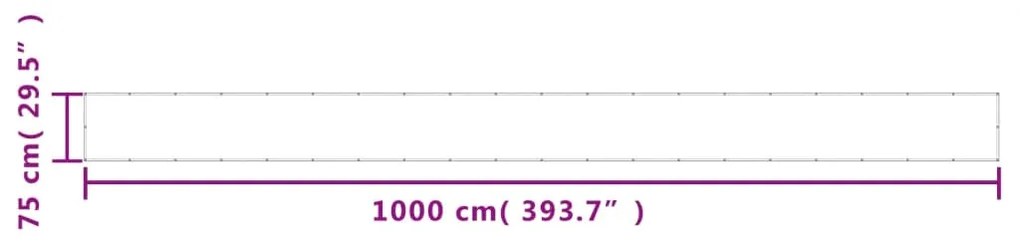 vidaXL Διαχωριστικό Βεράντας Σκ. Πράσινο 75x1000εκ 100% Πολ. Oxford