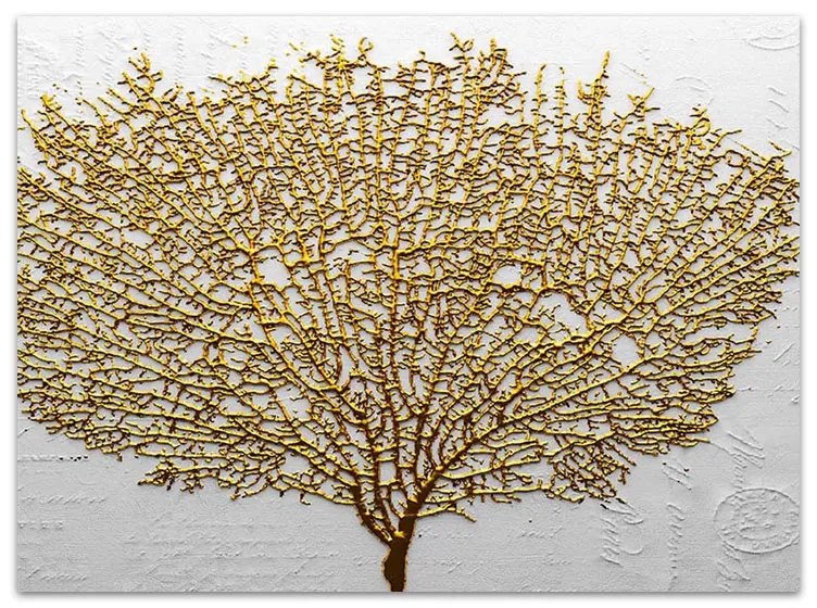 Πίνακας σε καμβά "Golden Tree" Megapap ψηφιακής εκτύπωσης 100x70x3εκ.