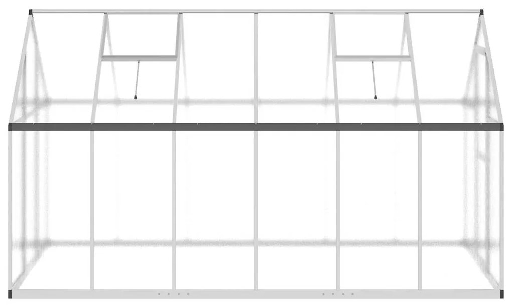 vidaXL Θερμοκήπιο με Πλαίσιο Βάσης Ασημί 334x169x195 εκ. Αλουμινίου