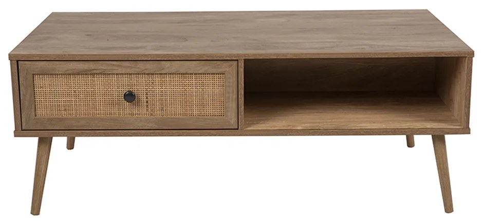 AMMOS COFFEE TABLE 1ΣΥΡΤΑΡΙ ΦΥΣΙΚΟ ΜΕ RATTAN 110x59xH41,4cm - 04-0489 - 04-0489