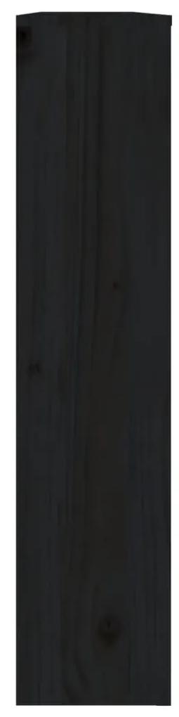 vidaXL Κάλυμμα Καλοριφέρ Μαύρο 153x19x84 εκ. από Μασίφ Ξύλο Πεύκου