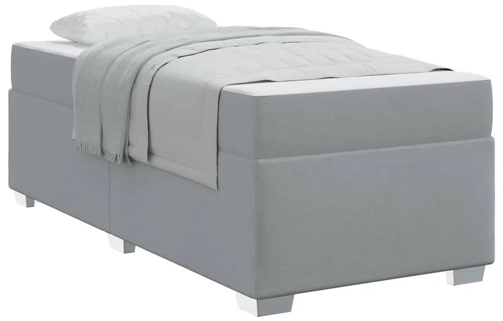 vidaXL Σκελετός Κρεβατιού με στρώμα Ανοιχτό γκρι 80 x 200 cm ύφασμα