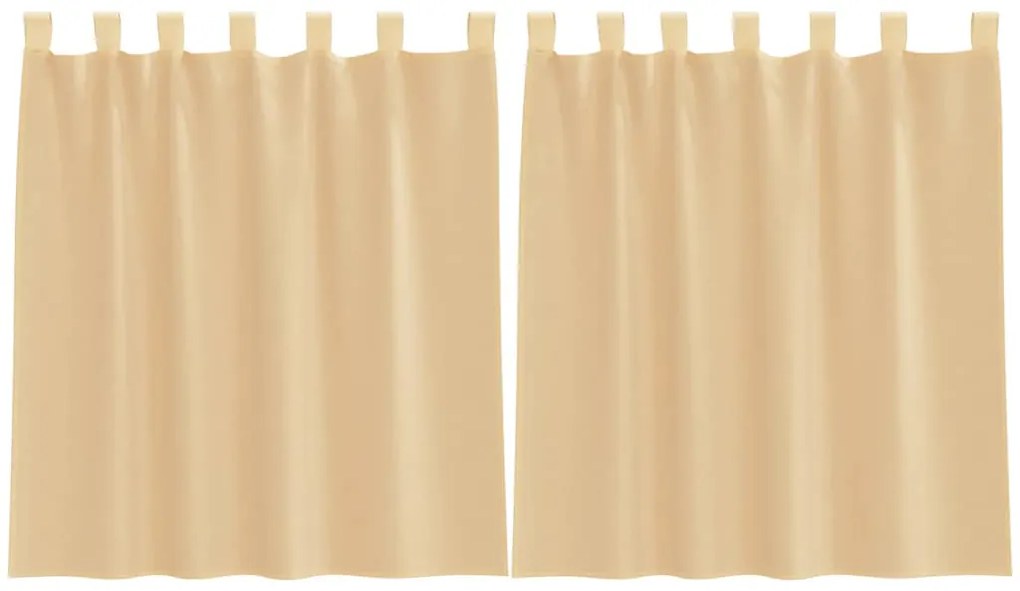 vidaXL Κουρτίνες Voile με βρόχους 2 τεμάχια Άμμος 140x140 cm