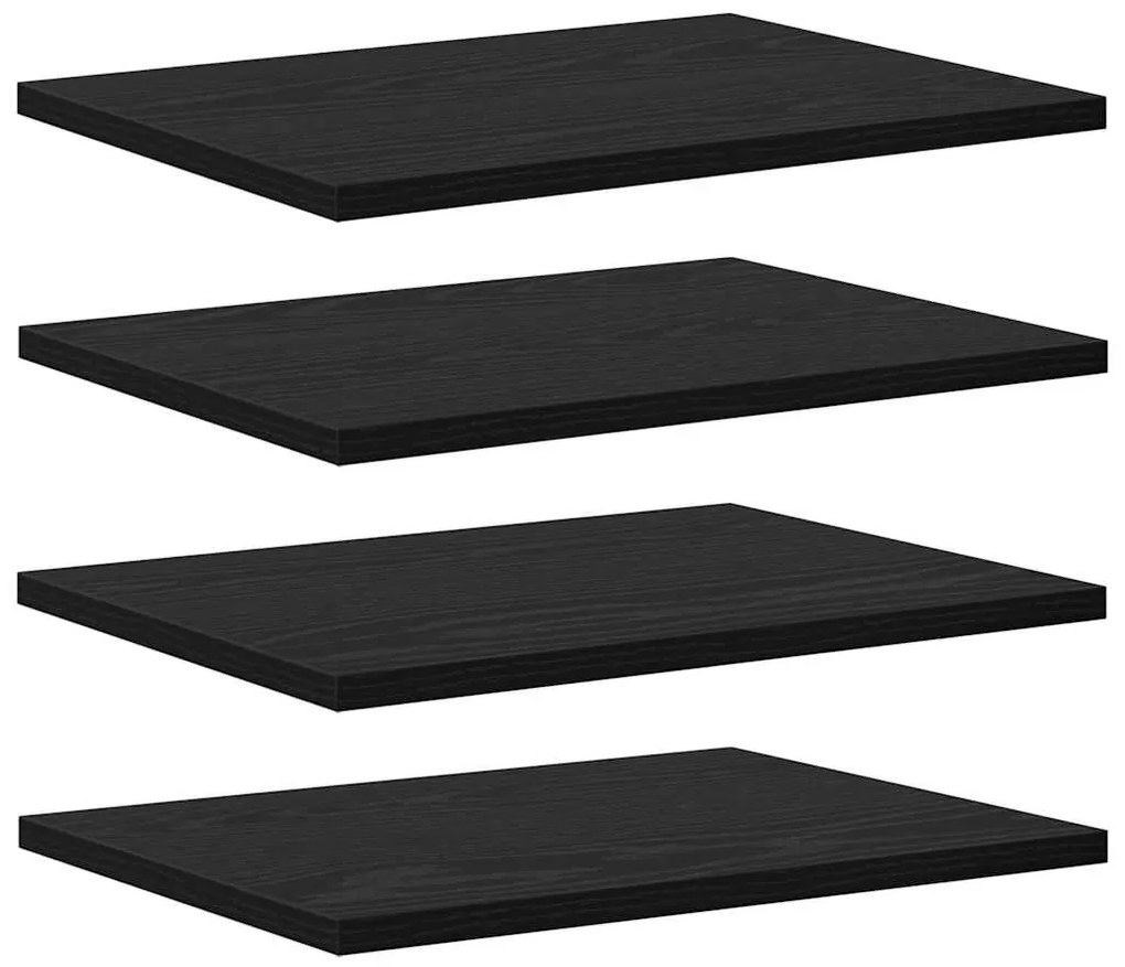 vidaXL Ράφι Βιβλίων 4 pcs Μαύρο 40 x 30 x 1.5 cm Επεξεργασμένο ξύλο
