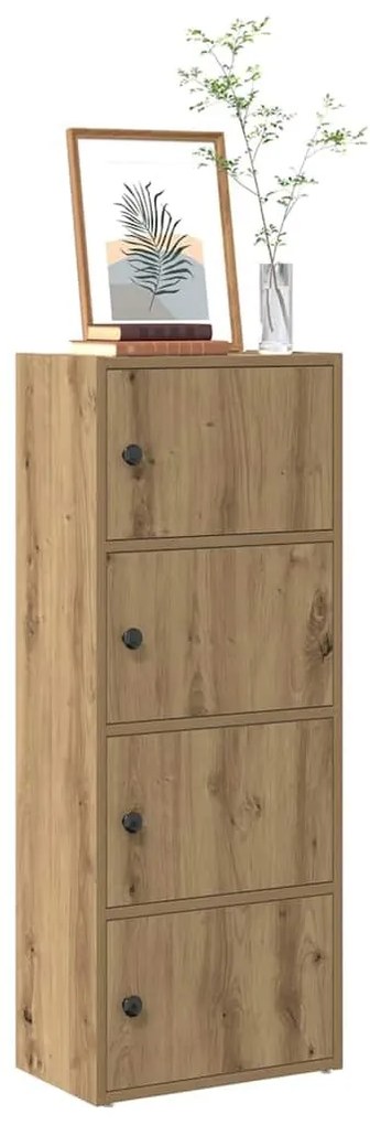 Βιβλιοθήκη Αρτισιανή Δρυς 40x24x102 εκ. Επεξ. Ξύλο - Καφέ
