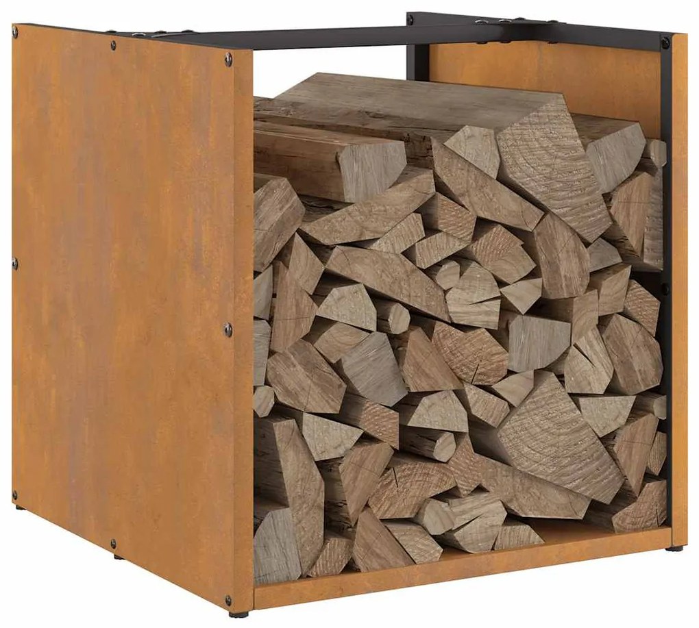 vidaXL Ράφι για καυσόξυλα  40x40x40 cm Ατσάλι σκληρυθέν στον αέρα