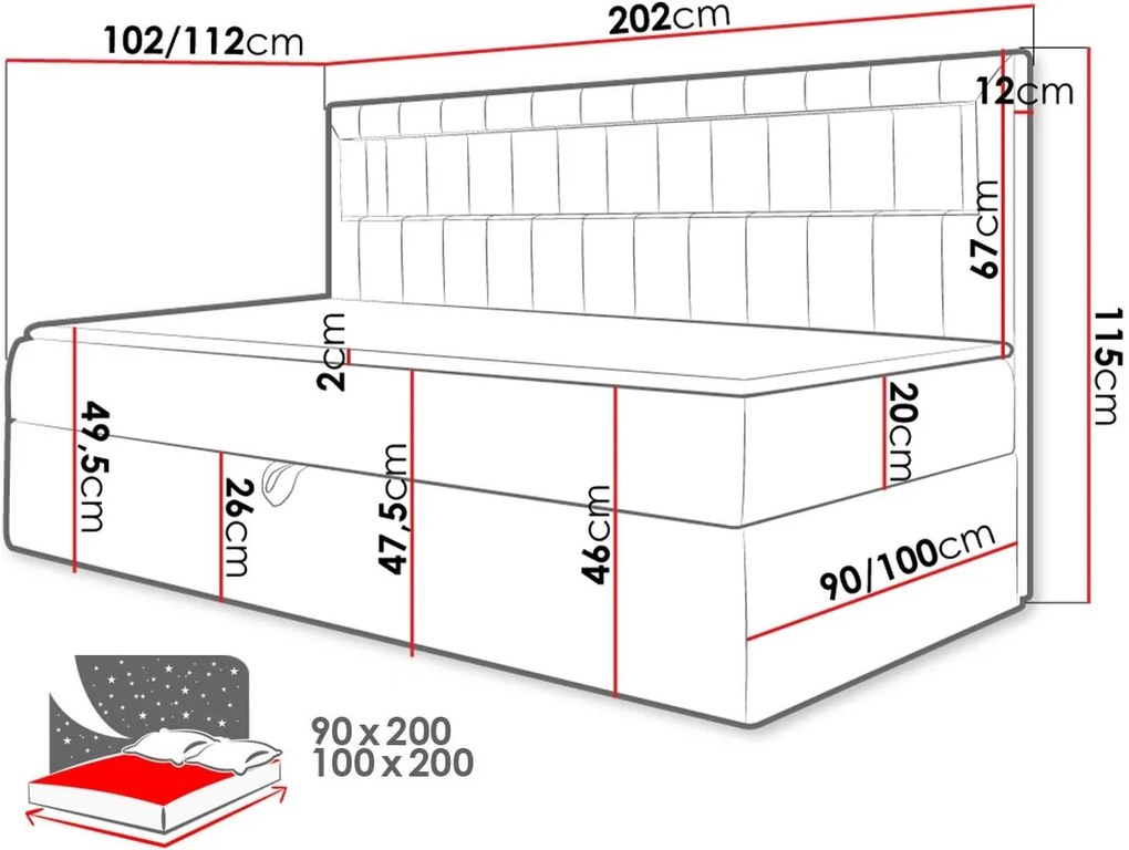 Καναπές κρεβάτι Junior Gold II-Mple-100 x 200