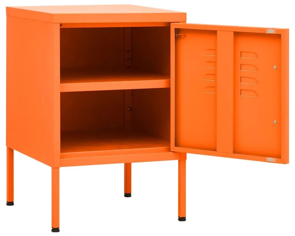 vidaXL Κομοδίνα 2 τεμ. Πορτοκαλί 35 x 35 x 51 εκ. Ατσάλινα
