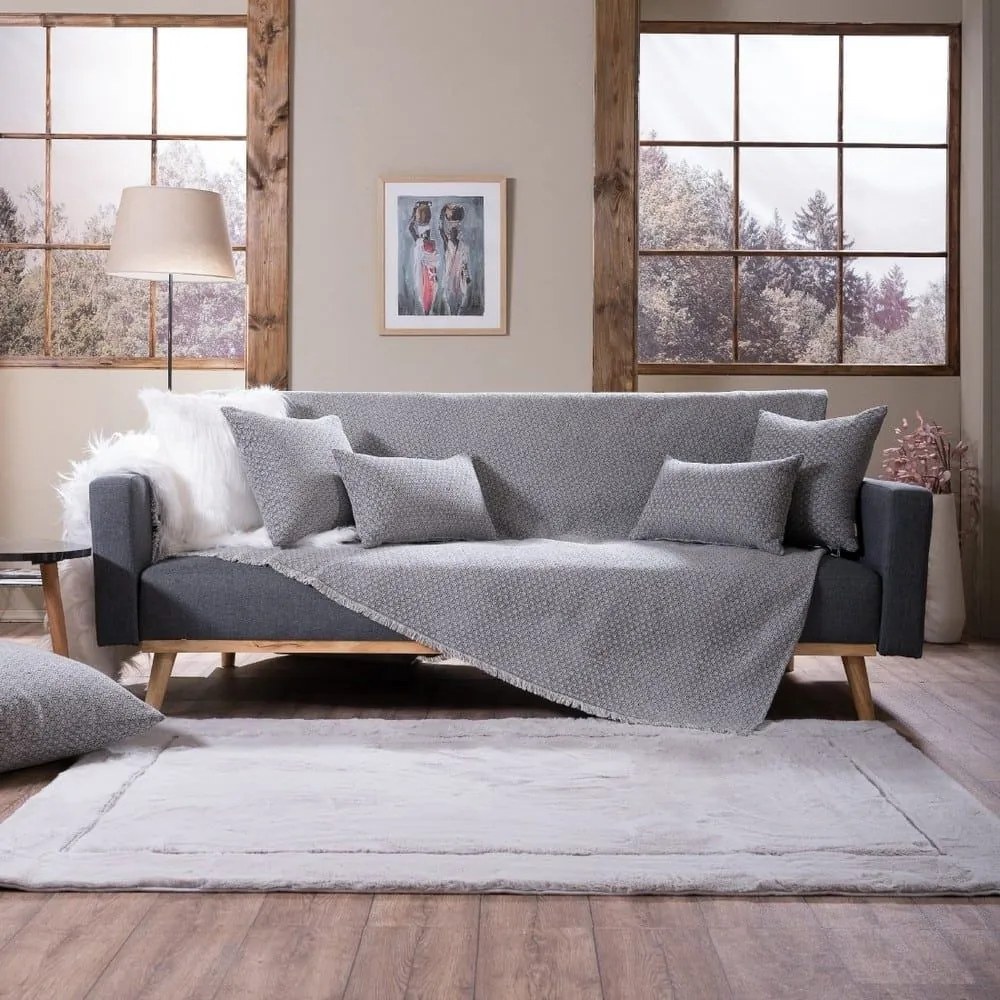 Ριχτάρι Michigan 11 Light Grey Teoran Πολυθρόνα 180x150cm Βαμβάκι-Ακρυλικό