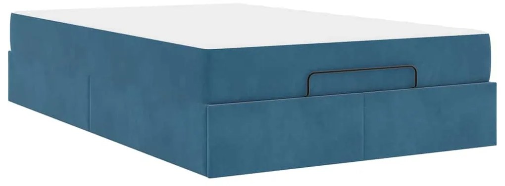 vidaXL Σκελετός Κρεβατιού με στρώμα Μπλε 120 x 200 cm Βελούδο