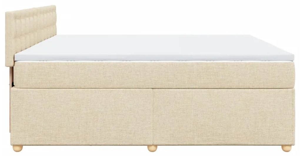 ΚΡΕΒΑΤΙ BOXSPRING ΜΕ ΣΤΡΩΜΑ ΚΡΕΜ 180X200 ΕΚ. ΥΦΑΣΜΑΤΙΝΟ 3289078