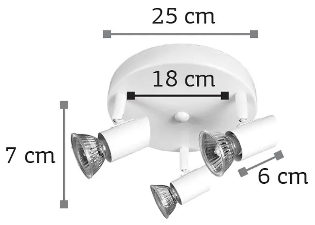 InLight Επιτοίχιο σποτ από μέταλλο σε λευκή απόχρωση (9077-3Φ-Λευκό)