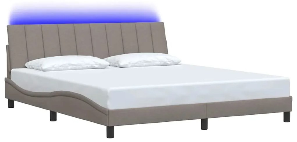 vidaXL Σκελετός Κρεβατιού Χωρίς Στρώμα Taupe 180x200 εκ. Υφασμάτινο
