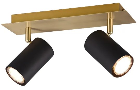 Σποτ Δίφωτο Κινητό Schartz-Gold-Black 30xH15cm 2xGU10 Trio Lighting Marley 802400280