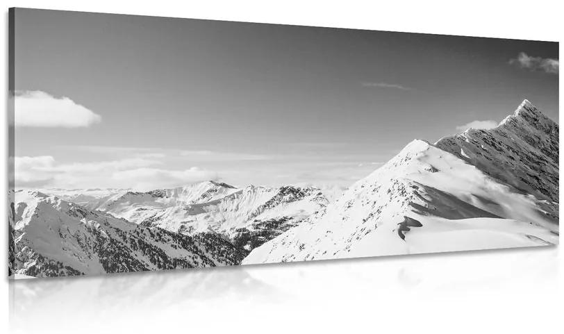 Εικόνα χιονισμένα βουνά σε μαύρο και άσπρο - 120x60