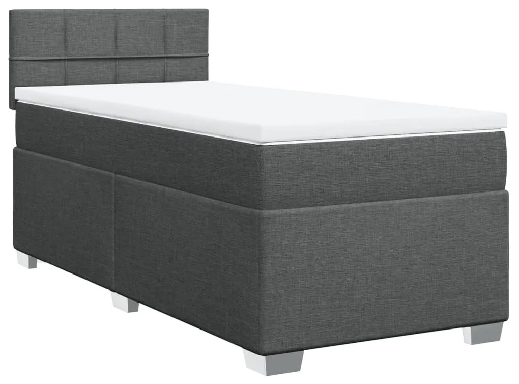 ΚΡΕΒΑΤΙ BOXSPRING ΜΕ ΣΤΡΩΜΑ ΣΚΟΥΡΟ ΓΚΡΙ 90X200 ΕΚ. ΥΦΑΣΜΑΤΙΝΟ 3288072