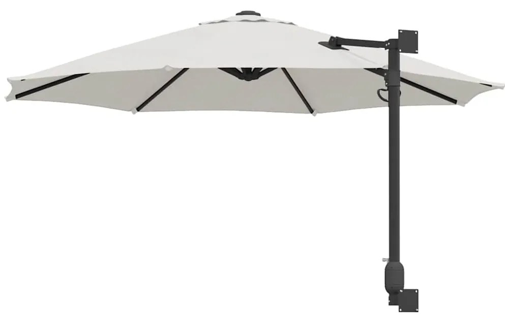 vidaXL Ομπρέλα Κήπου Μπεζ και Μαύρο 248 x 248 x 148 εκ