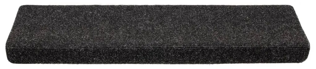 vidaXL Αυτοκόλλητα Πατάκια Σκαλιών 5 τεμ. 65x21x4 εκ. Μαύρα Ορθογώνια Άκρη