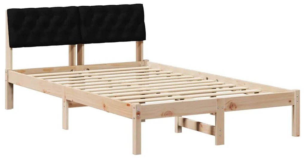 vidaXL Σκελετός Κρεβατιού με κεφαλάρι Καφέ και μαύρο 120 x 200 cm