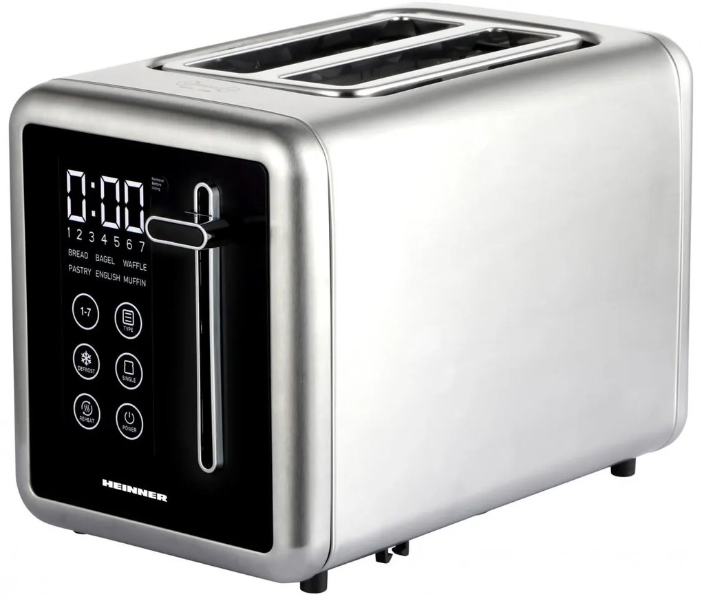 Heinner HTP-DD900BKSS Φρυγανιέρα 2 θέσεων 900W με Λειτουργία Ξεπαγώματος,  Inox