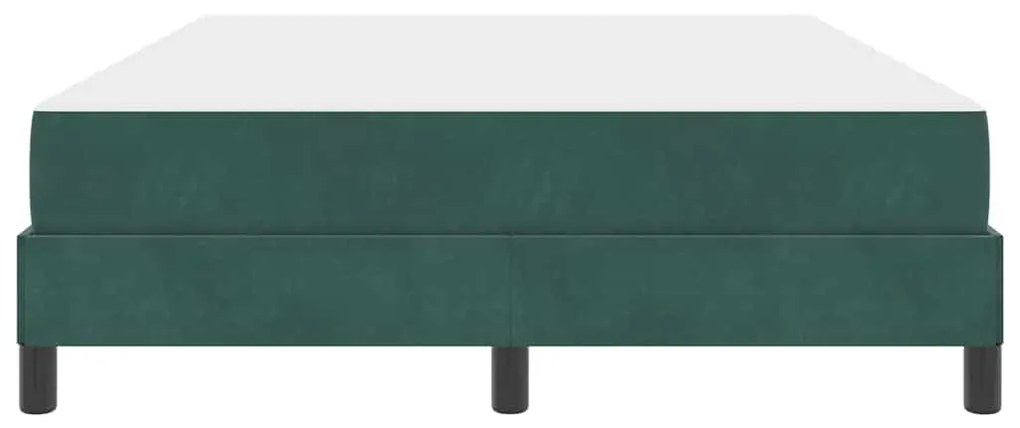 vidaXL Κρεβάτι box spring με στρώμα Σκούρο Πράσινο 140 x 200 cm