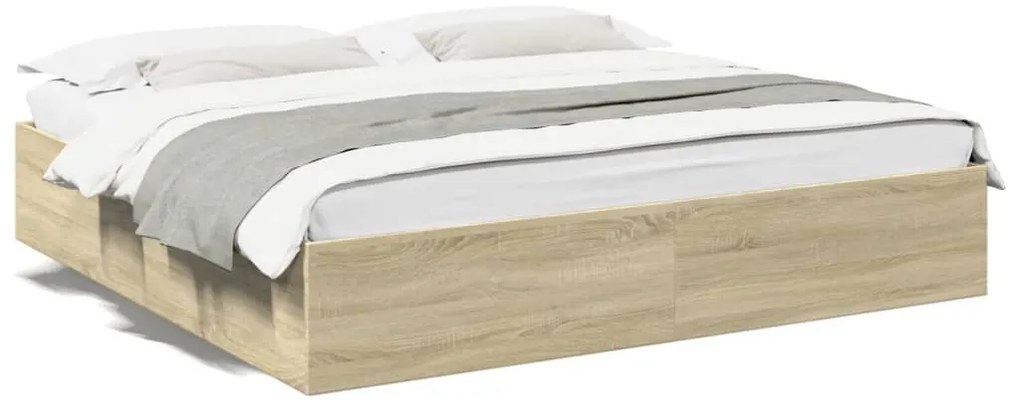 vidaXL Πλαίσιο Κρεβατιού Sonoma Δρυς 200x200 εκ. Επεξεργασμένο Ξύλο