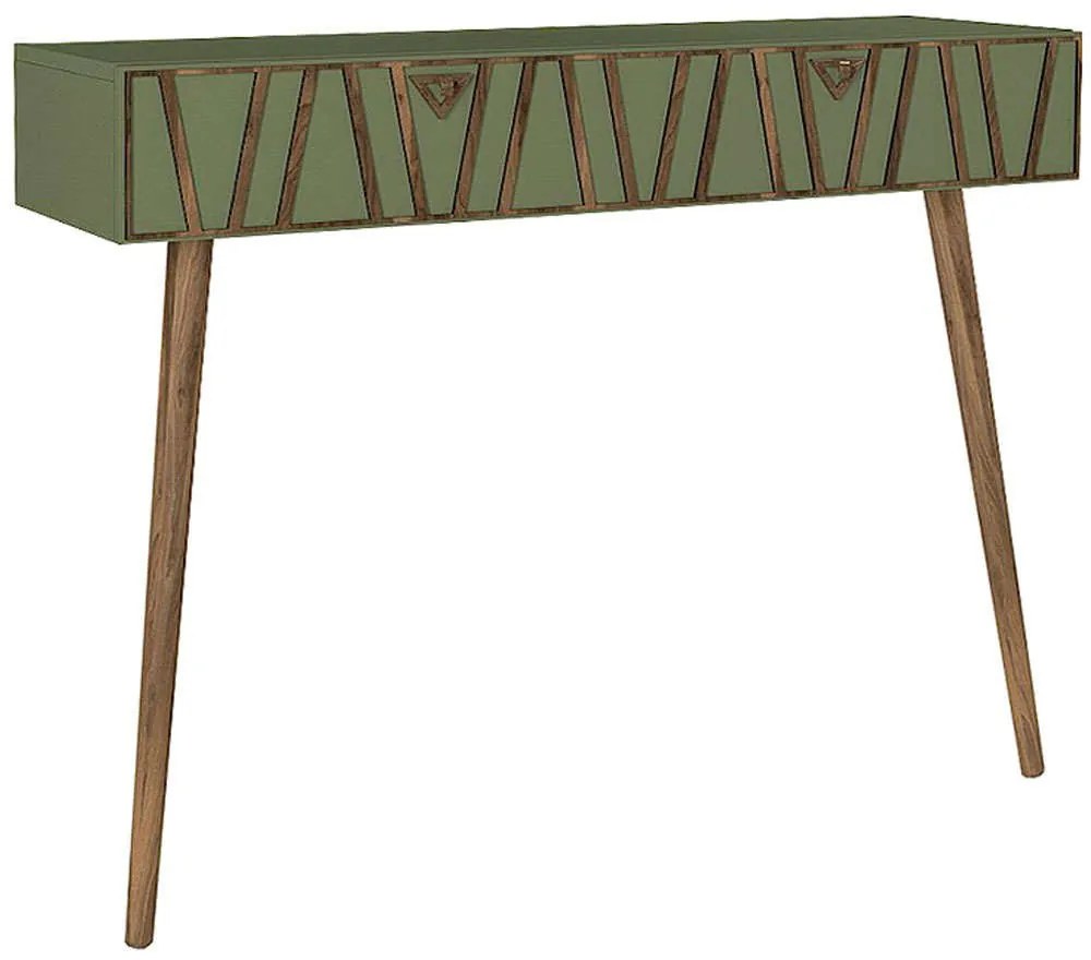 Κονσόλα Forest 0216043 120x35x89,3cm Olive-Walnut Μοριοσανίδα, Μελαμίνη