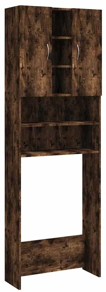 vidaXL Ντουλάπι Πλυντηρίου Καπνιστή Δρυς 64 x 25,5 x 190 εκ.