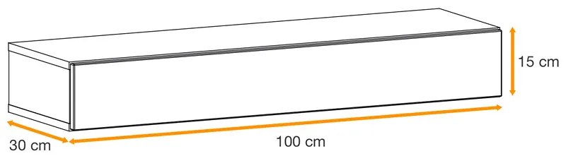 Sunset Ράφι Υποδοχής με Συρτάρι Καφέ 100x15x30