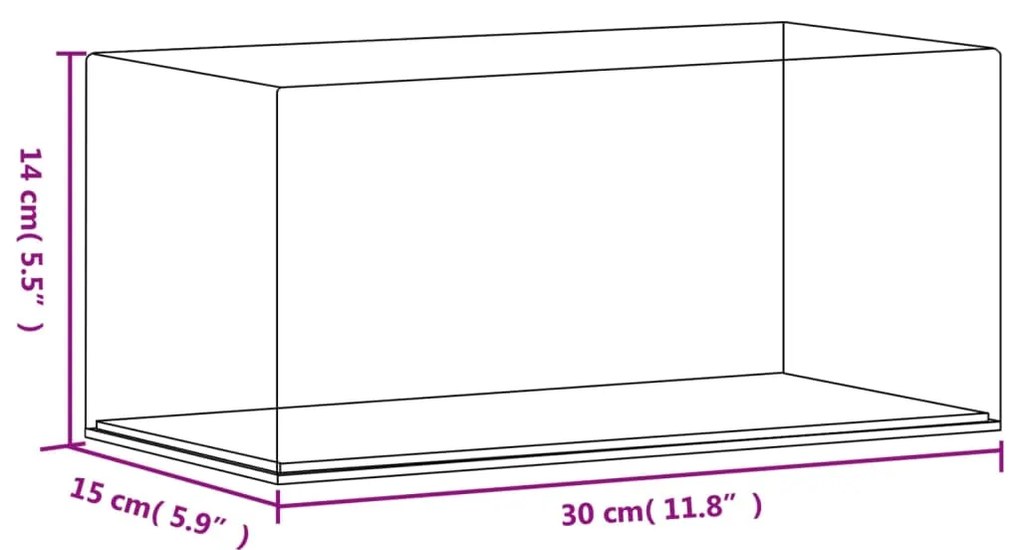 vidaXL Κουτί Βιτρίνα Διάφανο 30 x 15 x 14 εκ. Ακρυλικό