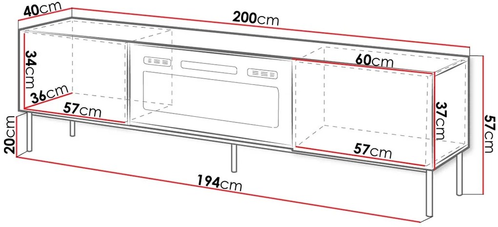 Έπιπλο τηλεόρασης Slide Plus-Leuko-Mauro